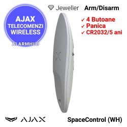 AJAX SpaceControl (WH) - telecomanda 4 butoane, format ingust (grosime 10mm)