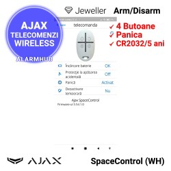 AJAX SpaceControl (WH) - telecomanda 4 butoane, configurare din aplicatia mobila AJAX