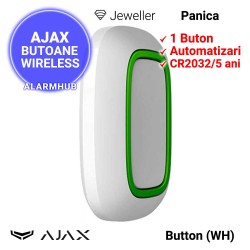 AJAX Button (WH) - buton panica wireless, grosime 13mm