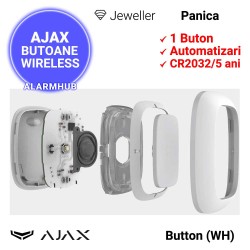 AJAX Button (WH) - buton panica wireless, baterie inclusa (5 ani)