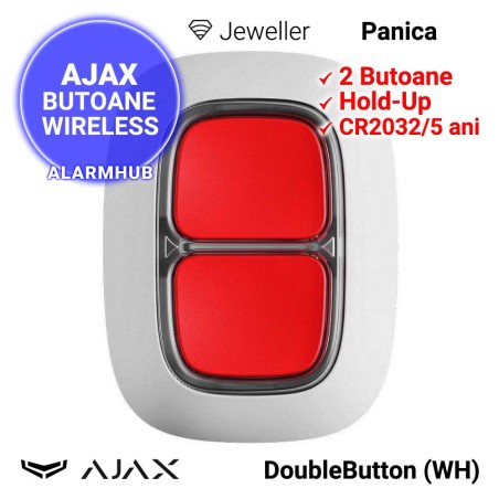 AJAX DoubleButton (WH) - buton panica dublu wireless, alb