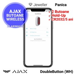 AJAX DoubleButton (WH) - buton panica dublu wireless, programare prin aplicatie mobila