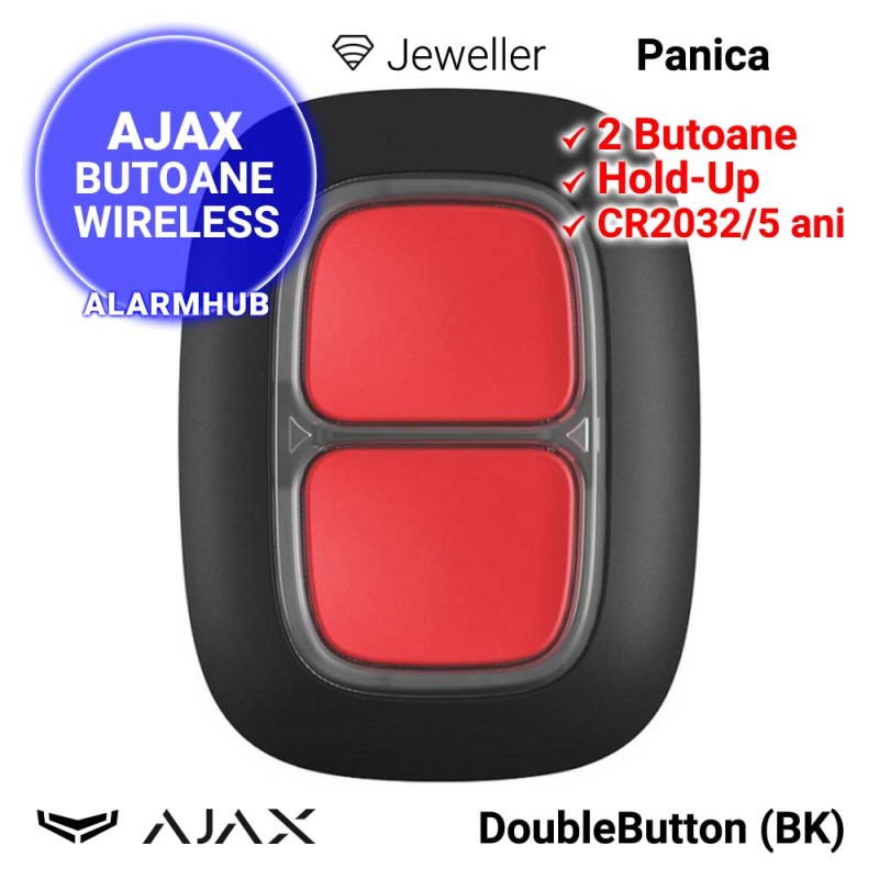 AJAX DoubleButton (BK) - buton panica dublu wireless, negru