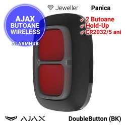 AJAX DoubleButton (BK) - buton panica dublu wireless, functie Hold-Up