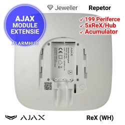 AJAX ReX (WH) - repetor semnal wireless, vedere din spate
