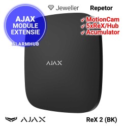 Repetor wireless AJAX ReX 2 (BK) - suporta detectori cu camera foto