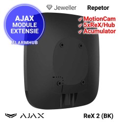Repetor wireless AJAX ReX 2 (BK) - suporta tehnologii wireless Jeweller si Wings