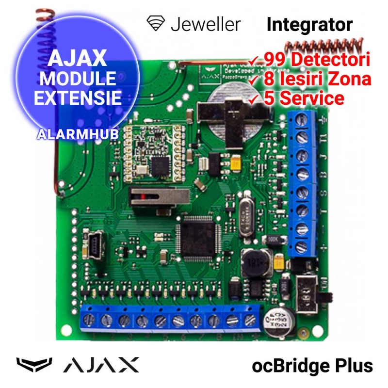 AJAX ocBridge Plus - receptor pentru 99 detectori wireless AJAX