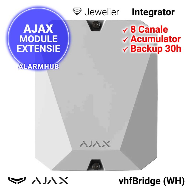 AJAX vhfBridge (WH) - conectare emitatoare VHF la centrale AJAX, culoare alba
