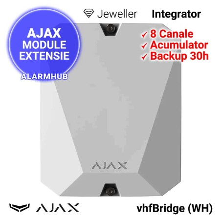 AJAX vhfBridge (WH) - conectare emitatoare VHF la centrale AJAX, culoare alba