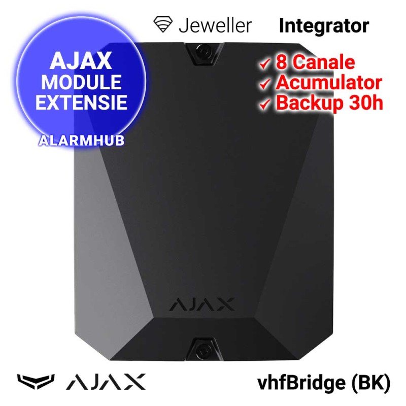 Modul AJAX vhfBridge (BK) - integrare AJAX cu emitatoare VHF, culoare neagra