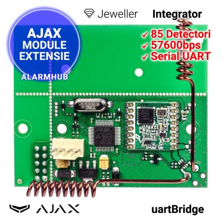 AJAX uartBridge - interfata 85 detectori wireless AJAX, integrare prin interfata UART
