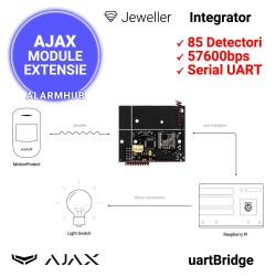 AJAX uartBridge - interfata 85 detectori wireless AJAX, schema bloc conectare
