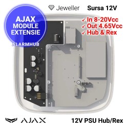 AJAX 12V PSU Hub/Rex - modul sursa alimentare, instalare in centrala/modul