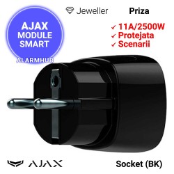 Priza inteligenta AJAX Socket (BK) - putere 2500W, protectie la scurtcircuit