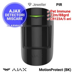 Detector miscare AJAX MotionProtect (BK) - PIR wireless, volumetric, negru