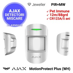 Detector dubla tehnologie AJAX MotionProtect Plus alb