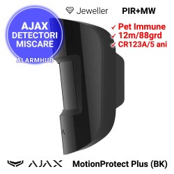 Detector AJAX MotionProtect Plus (BK) - dubla tehnologie PIR+Microunde