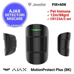 Detector PIR+MW AJAX MotionProtect Plus (BK) - carcasa neagra