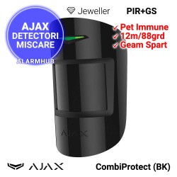 Detector AJAX CombiProtect negru, suport inclus