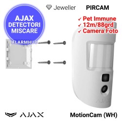 Detector wireless AJAX MotionCam - baterii incluse pentru maxim 4 ani