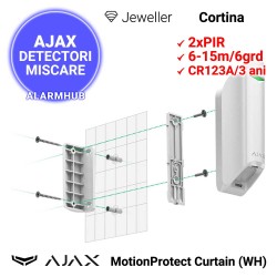 PIR wireless AJAX MotionProtect Curtain - instalare cu suport