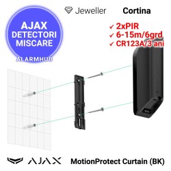 PIR cortina AJAX MotionProtect Curtain negru - include suport pentru instalare rapida