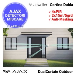 Exemplu instalare detector cortina AJAX DualCurtain Outdoor