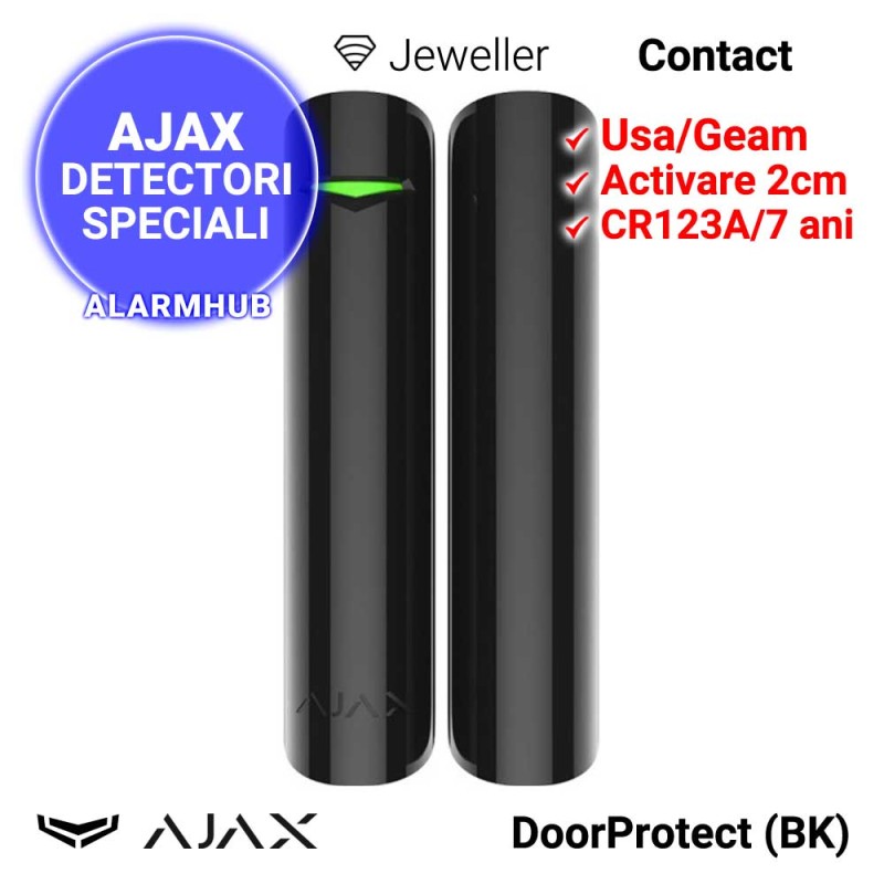 Contact magnetic AJAX DoorProtect (BK) - usi/ferestre, negru