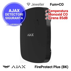 Detector incendiu si gaz AJAX FireProtect Plus (BK) - fum + temperatura + CO