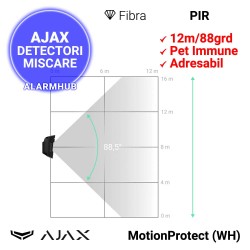 AJAX MotionProtect Fibra (WH) - arie detectie miscare