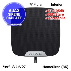 Sirena interior AJAX HomeSiren Fibra (BK) - cablata, neagra