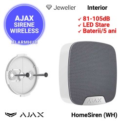 AJAX HomeSiren (WH) - sirena interior, instalare cu suport SmartBracket