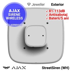 AJAX StreetSiren (WH) - sirena exterior wireless, grad IP54, -25+50grdC