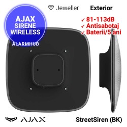 Sirena exterior AJAX StreetSiren (BK) - profil ingust, grosime 5cm
