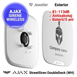AJAX StreetSiren DoubleDeck (WH) - sirena exterior, panou forntal Brandplate optional