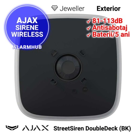 Sirena wireless exterior AJAX StreetSiren DoubleDeck (BK) - neagra