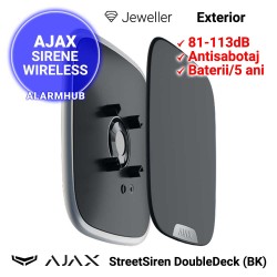 Sirena wireless exterior AJAX StreetSiren DoubleDeck (BK) - panou frontal Brandplate