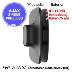 Sirena wireless exterior AJAX StreetSiren DoubleDeck (BK) - profil ingust