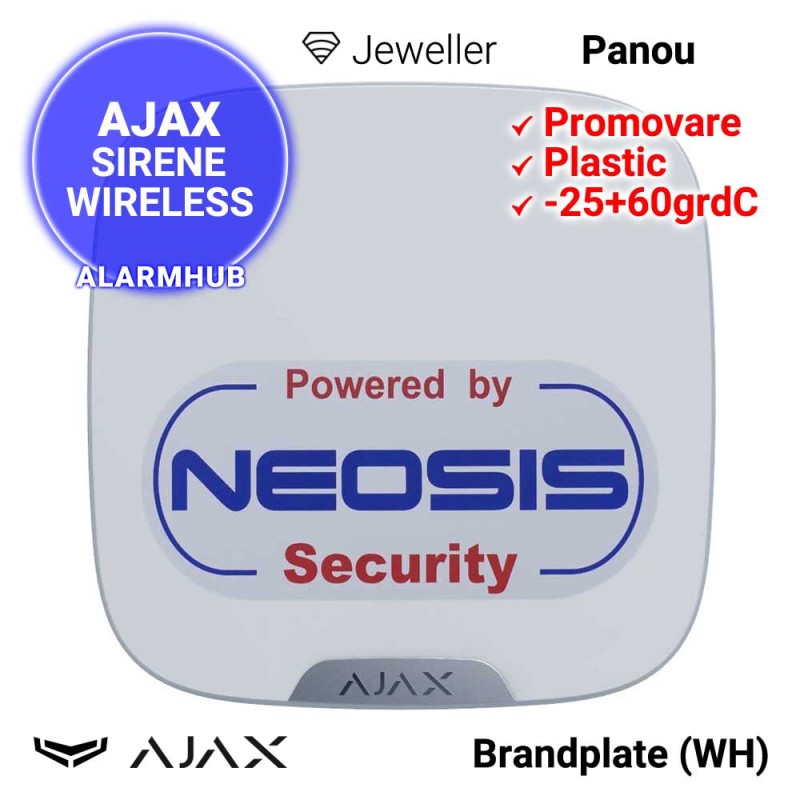 AJAX Brandplate (WH) - panou frontal pentru sirena exterior, alb