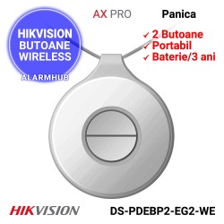 HIKVISION DS-PDEBP2-EG2-WE - buton de panica portabil, dublu, functie de panica/urgenta medicala
