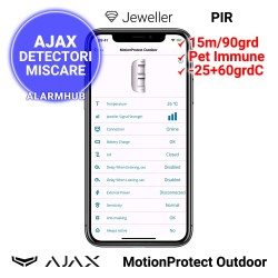 AJAX MotionProtect Outdoor - configurare din aplicatia mobila