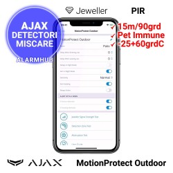 AJAX MotionProtect Outdoor - programare detector din aplicatia AJAX