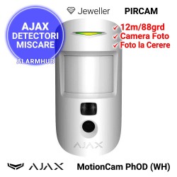 AJAX MotionCam PhOD (WH) - PIR cu camera, imagini la cerere, culoare alba