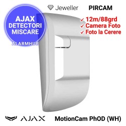 AJAX MotionCam PhOD (WH) - PIR cu camera de interior, alb