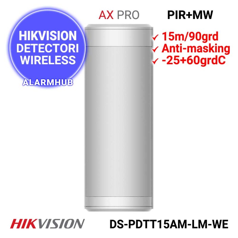 Detector wireless exterior HIKVISION DS-PDTT15AM-LM-WE