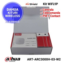 Kit alarma wireless DAHUA ART-ARC3000H-03-W2 - include centrala, PIR, contact usa si telecomanda