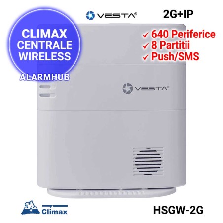 Centrala alarma wireless CLIMAX Vesta HSGW-2G - GPRS + IP, maxim 640 zone