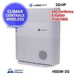 Centrala alarma wireless CLIMAX Vesta HSGW-2G - sirena, acumulator incorporate