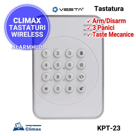 CLIMAX Vesta KPT-23 - tastatura alarma wireless, butoane mecanice